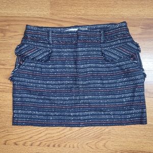 RACHEL Rachel Roy Womens Navy Blue and Orange Tweed Mini Skirt Size 4